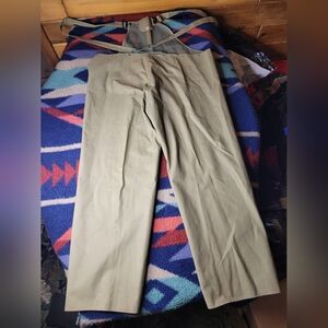 Vintage 50s Superior Overalls Bibs Mens Large 44 x 27.5 Army Green Japan Work